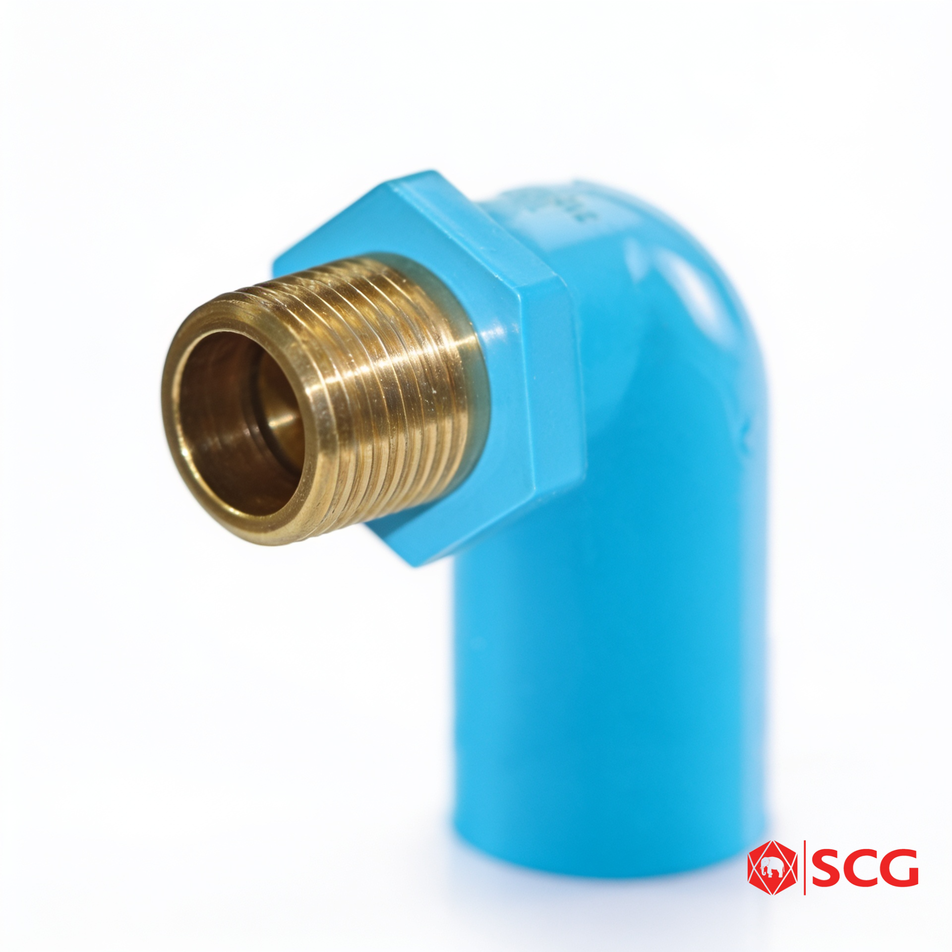 ข้องอ 90 องศา PVC เกลียวนอกทองเหลือง-หนา SCG