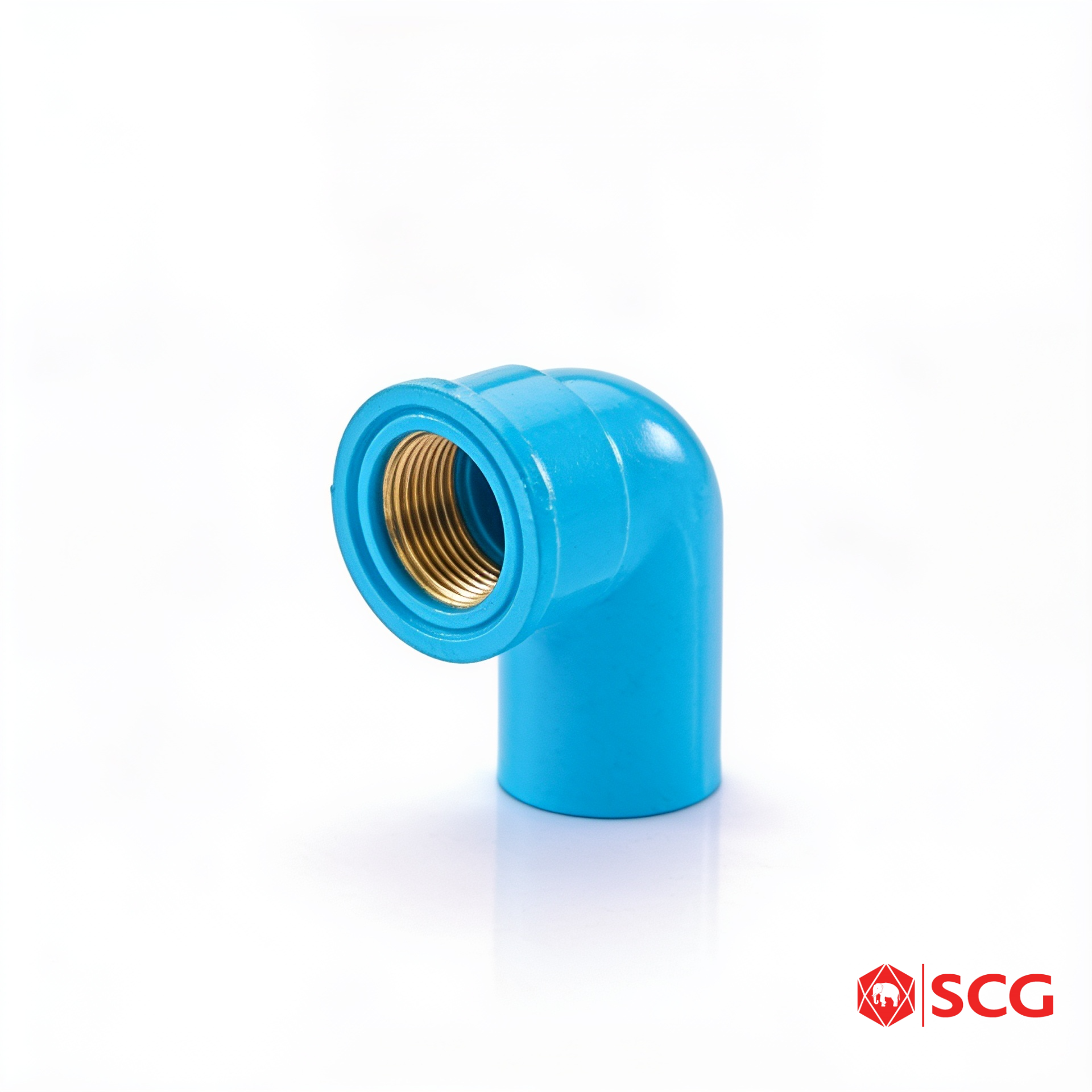 ข้องอ 90 องศา PVC เกลียวในทองเหลือง-หนา SCG