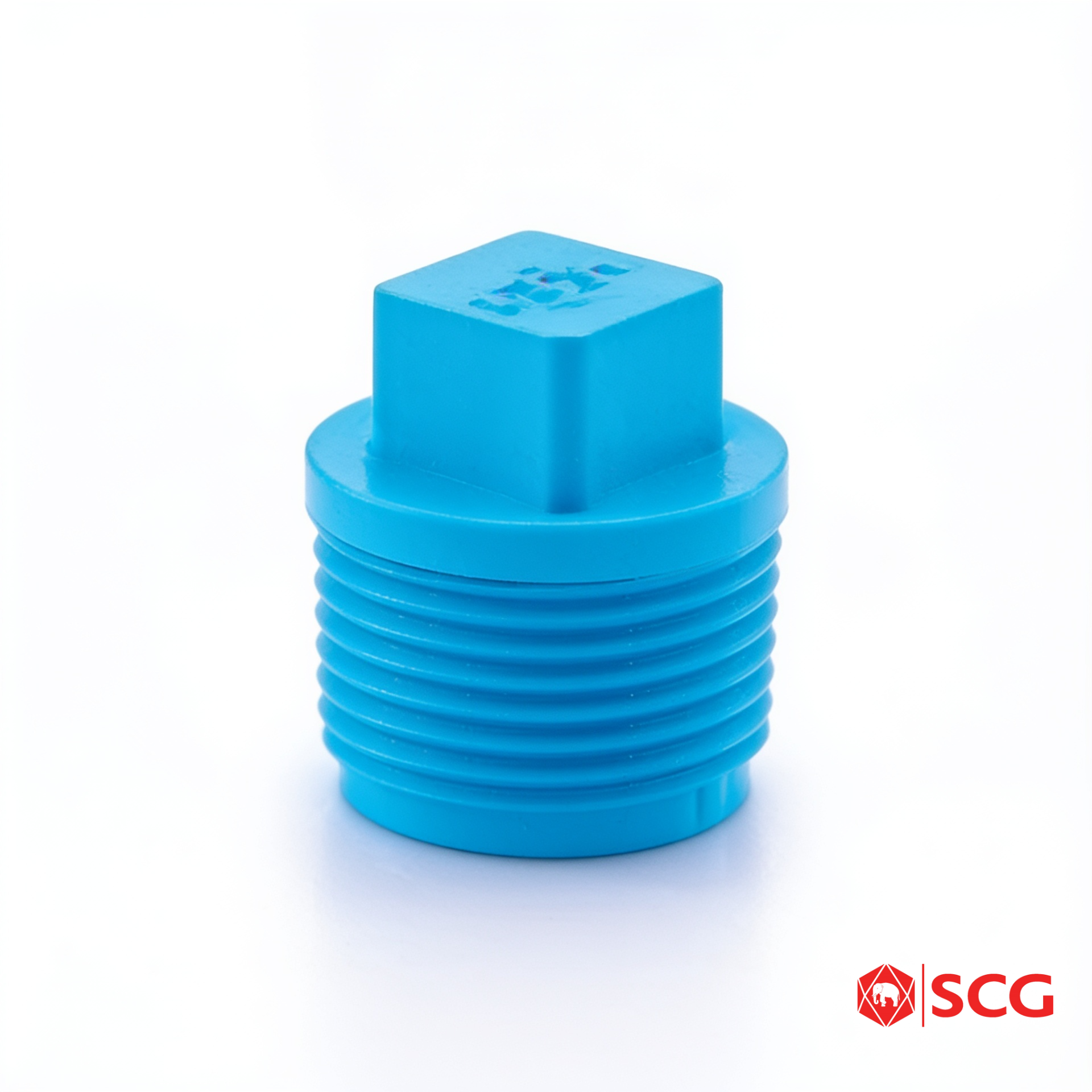ปลั๊กอุดเกลียวนอก หนา PVC ฟ้า SCG