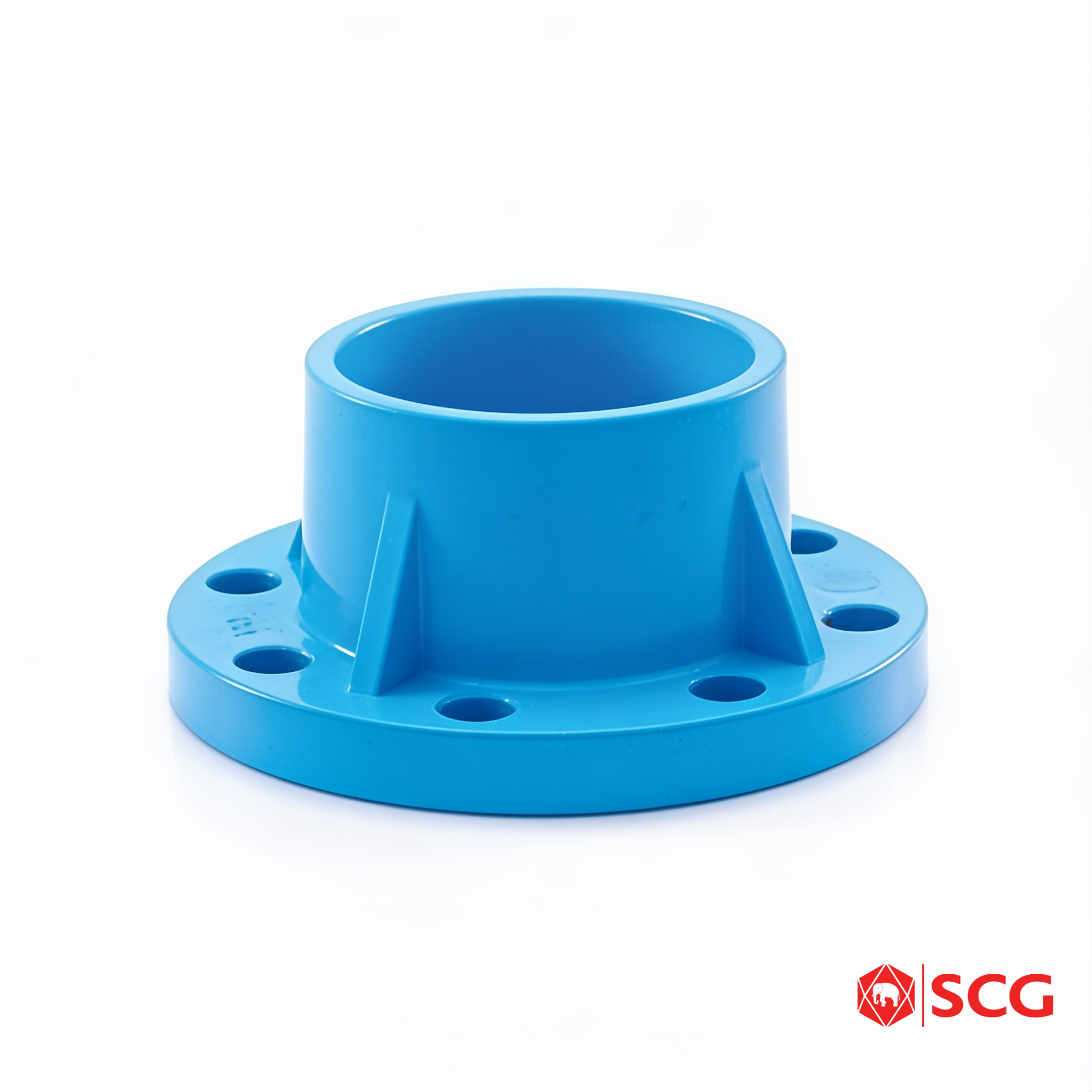 ข้อต่อตรงหน้าจาน PVC ฟ้า SCG