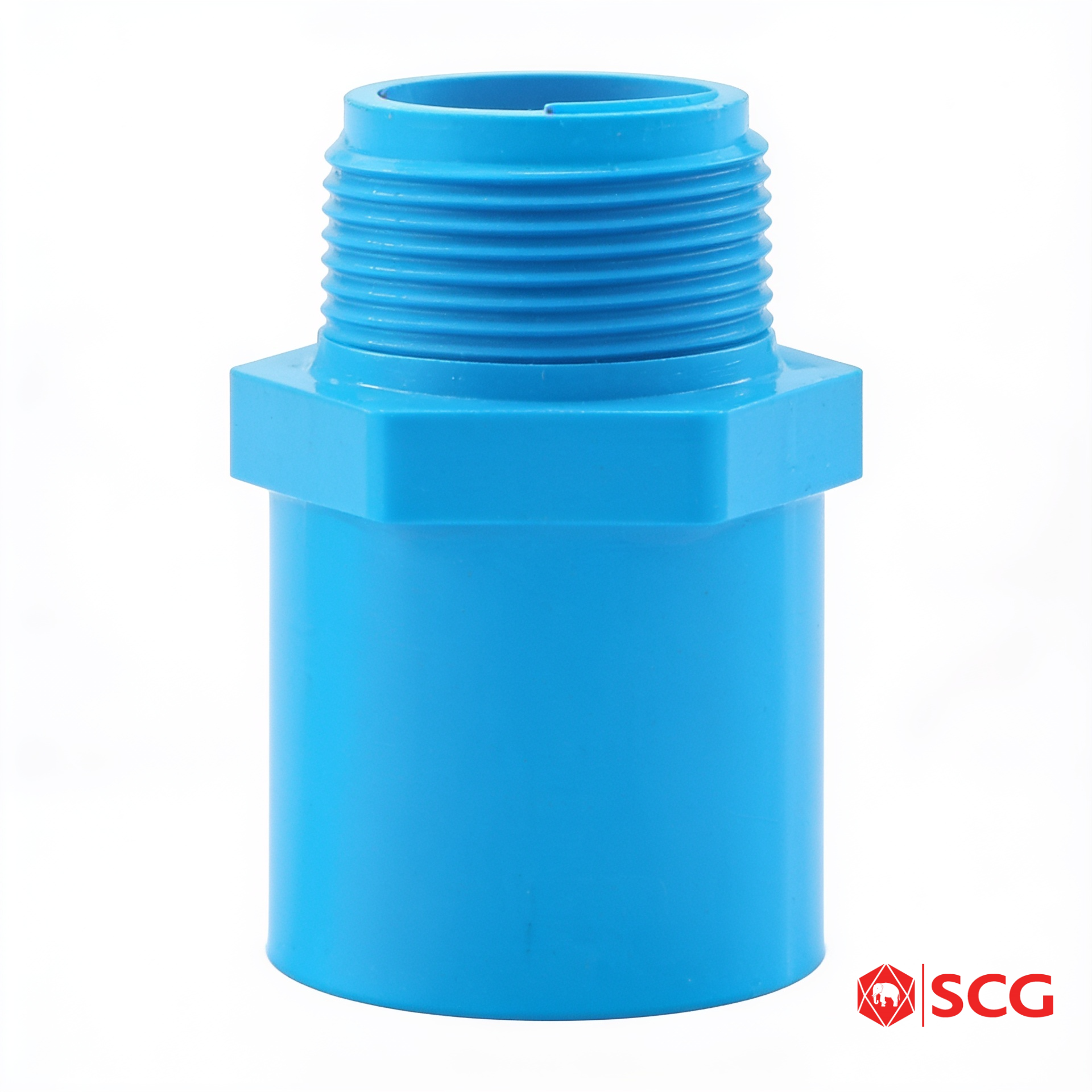ข้อต่อตรงเกลียวนอก-หนา PVC ฟ้า SCG
