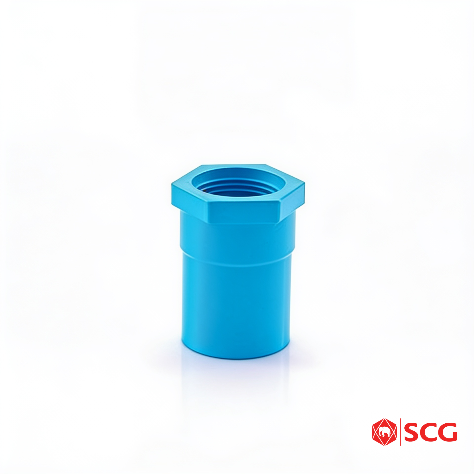 ข้อต่อตรงเกลียวใน-หนา PVC ฟ้า SCG