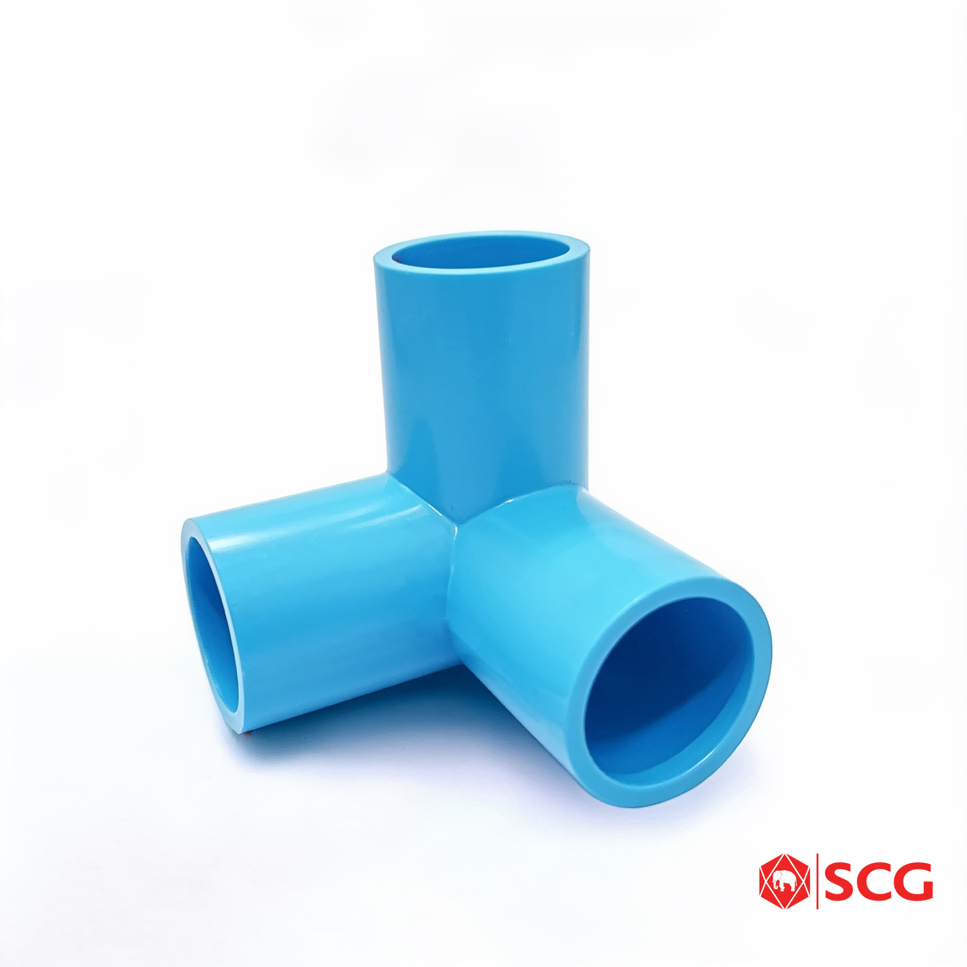 ข้อต่อสามทางตั้งฉาก PVC ฟ้า SCG