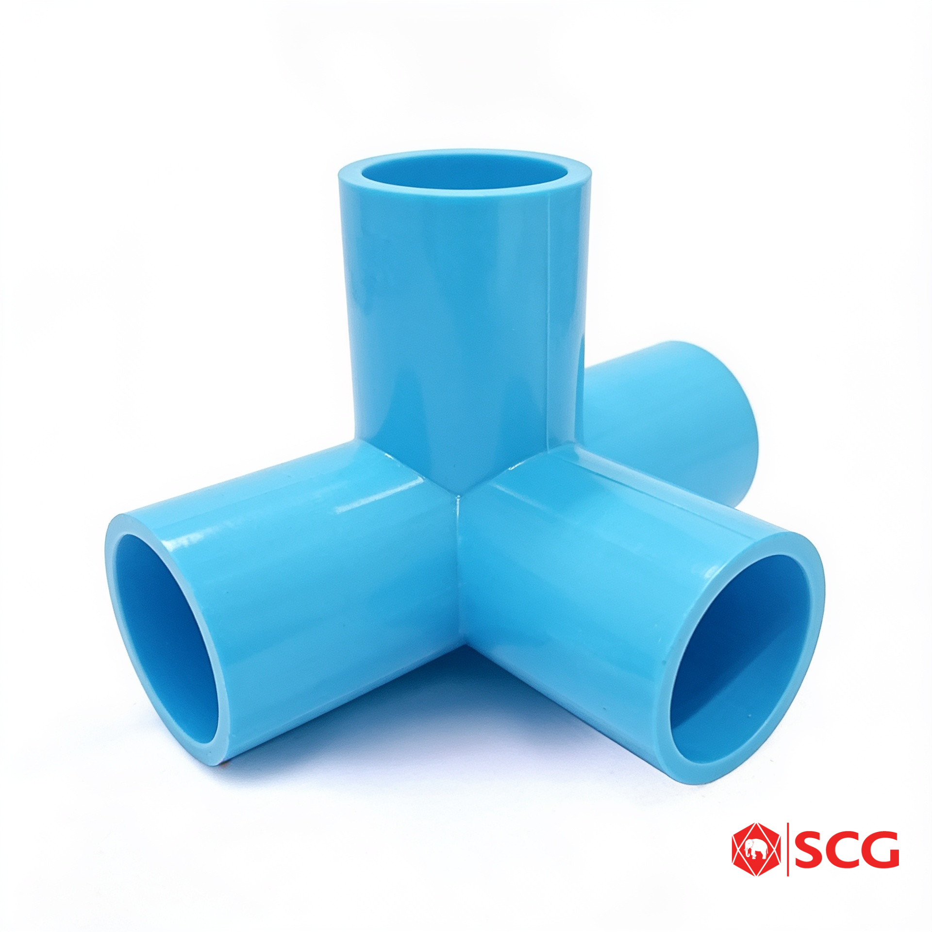 ข้อต่อสี่ทางตั้งฉาก PVC ฟ้า SCG
