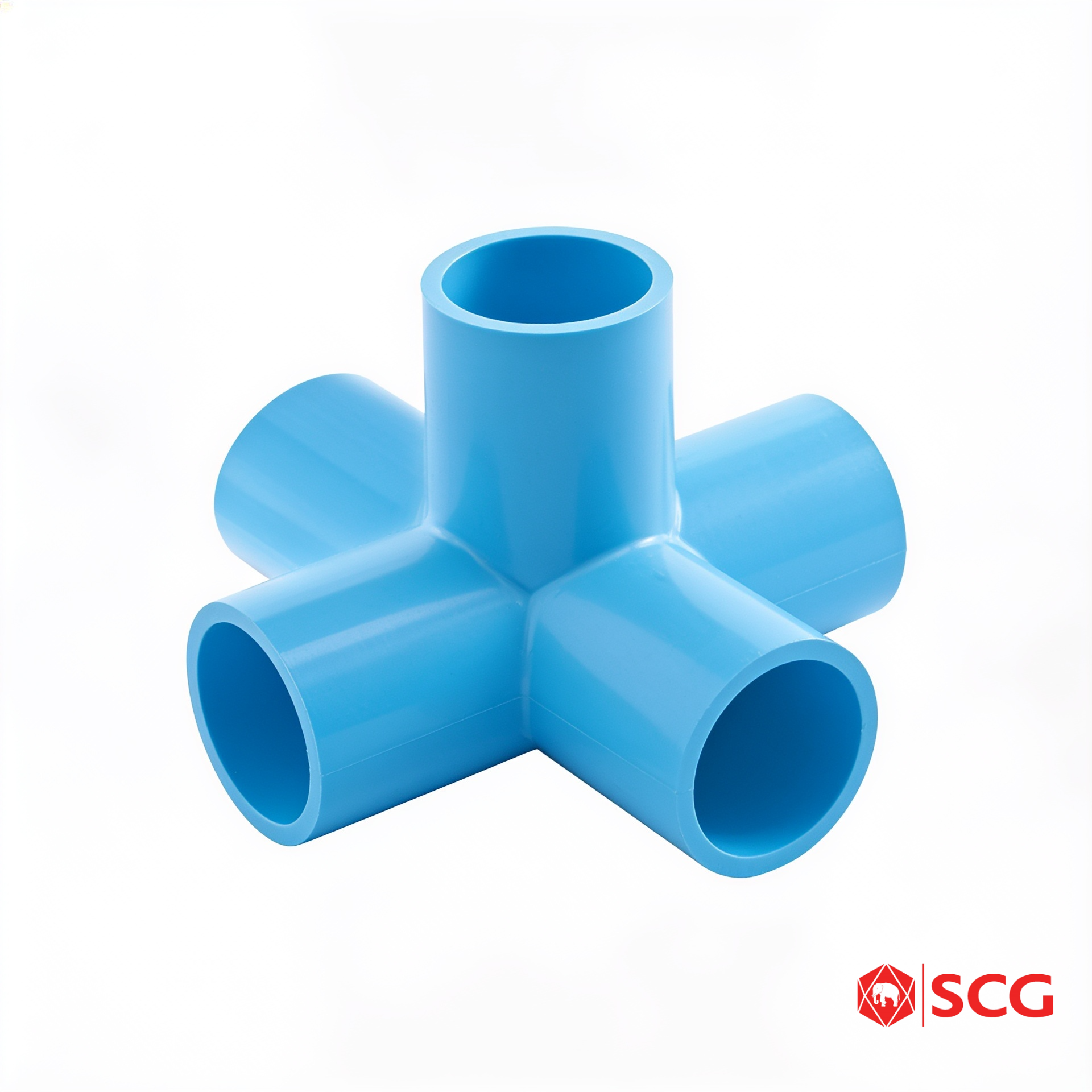 ข้อต่อห้าทางตั้งฉาก PVC ฟ้า SCG