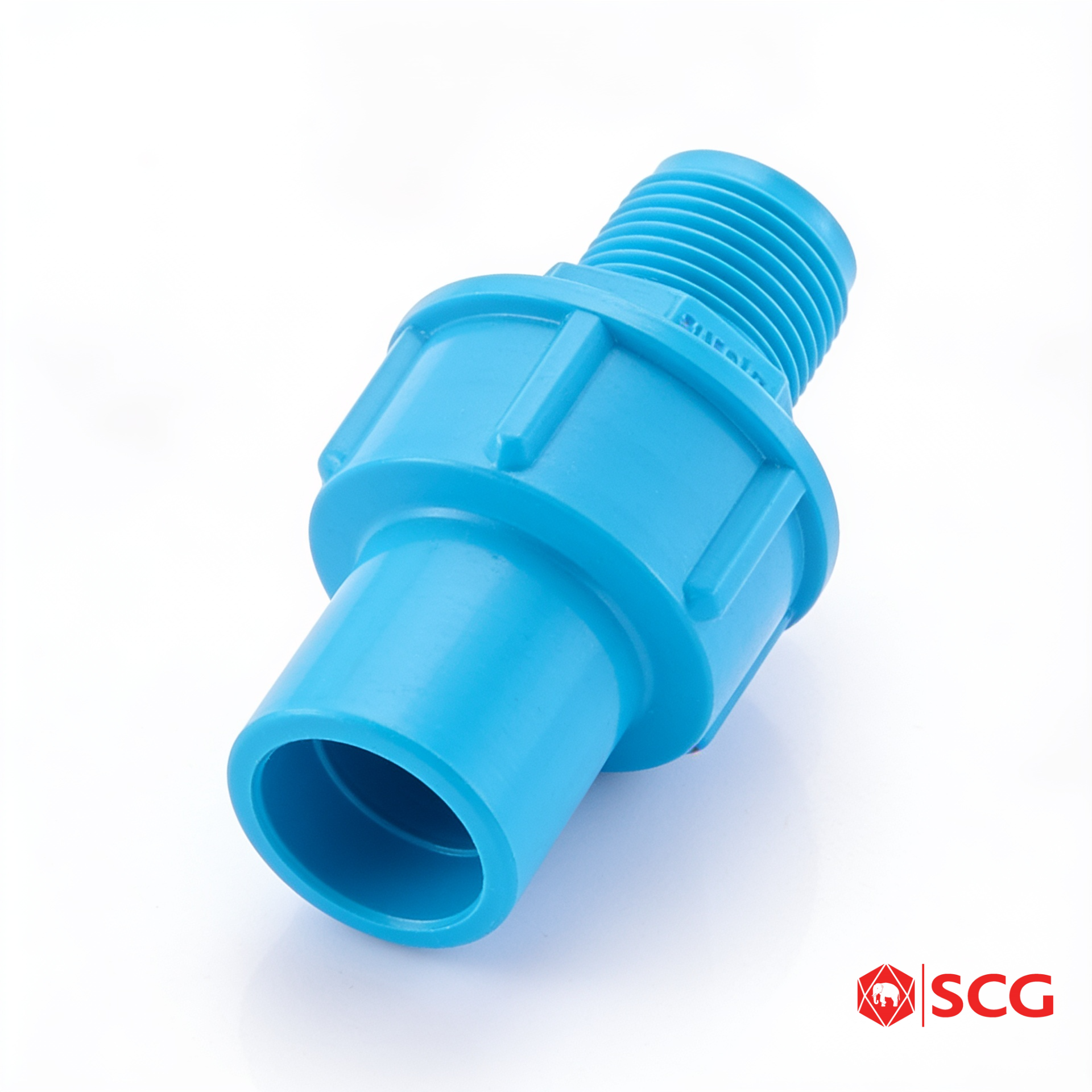 ข้อต่อยูเนี่ยน PVC ฟ้า เกลียวนอก-หนา SCG