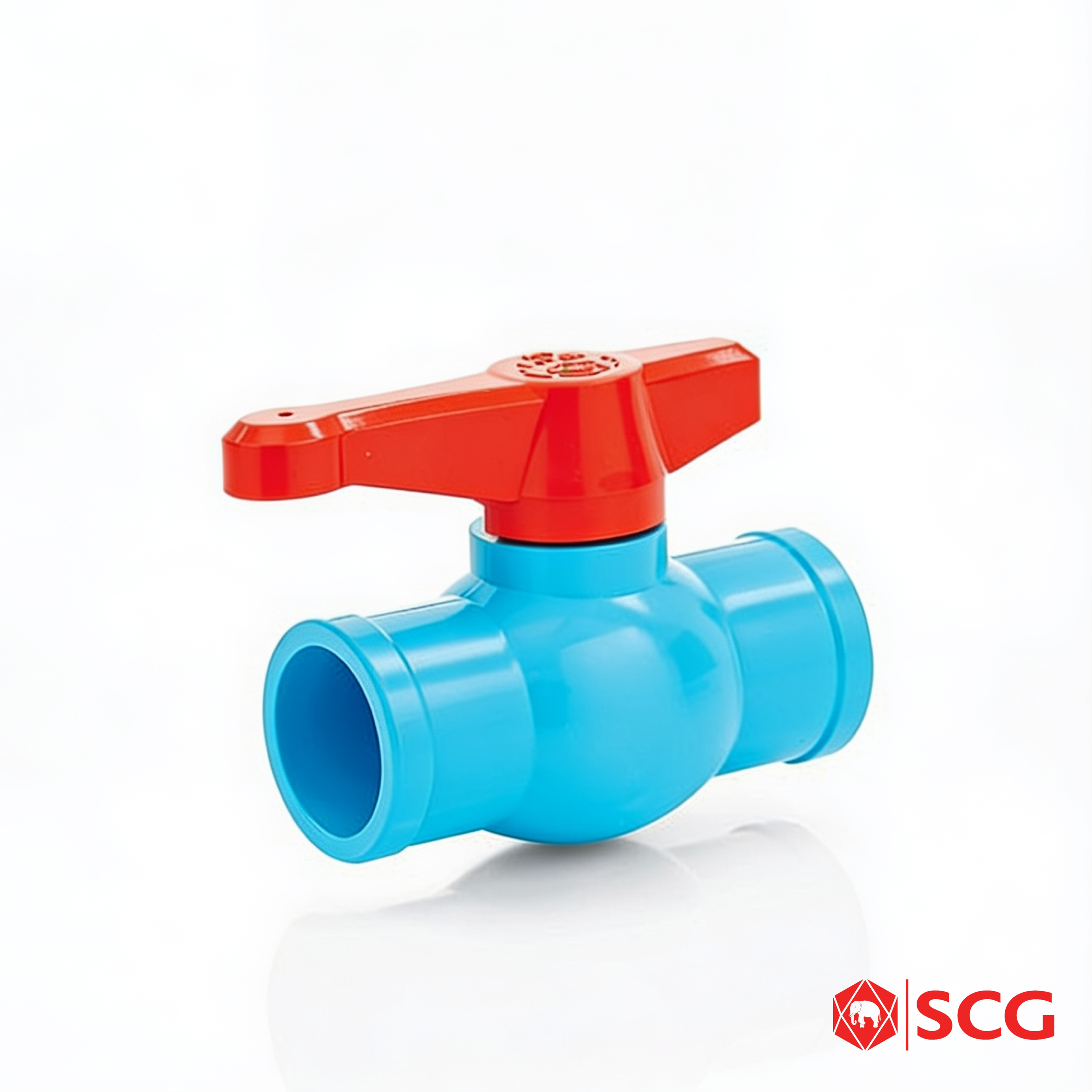 บอลวาล์ว ด้ามยาว-หนา PVC ฟ้า SCG