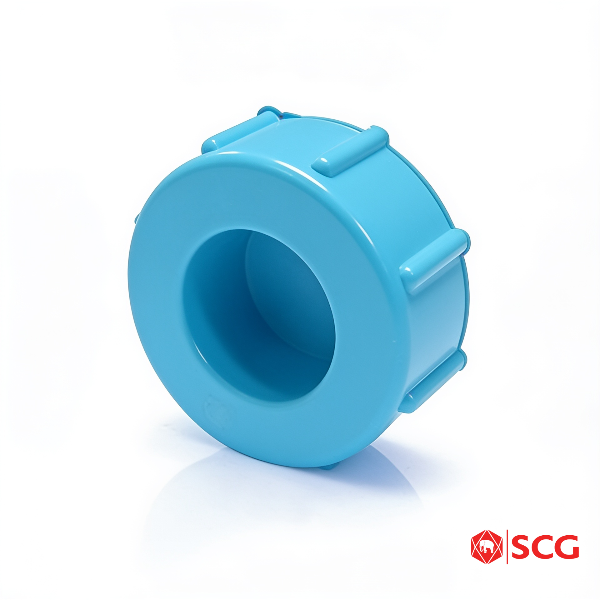 ฝาปิดเกลียว ยูแทรฟ/พีแทรฟ PVC ฟ้า SCG