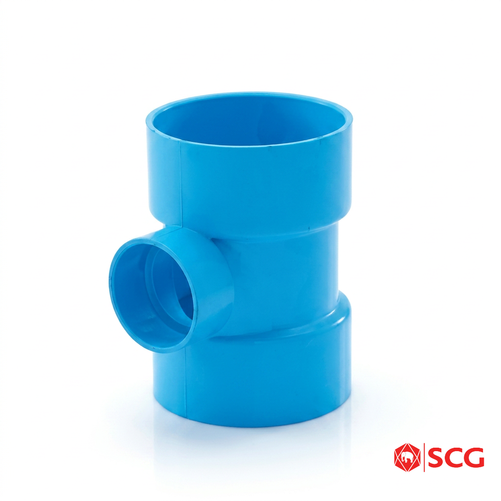 สามทางลด บาง PVC ฟ้า 6 นิ้ว (150 มม.) SCG
