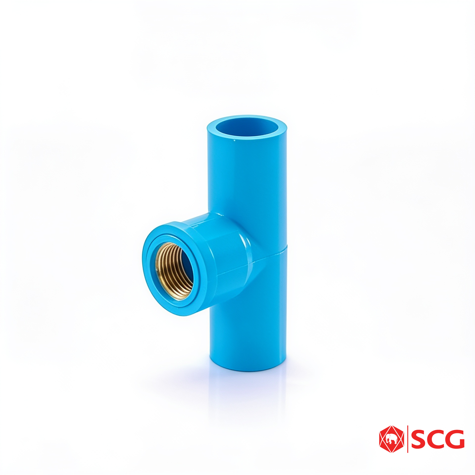 สามทางเกลียวในทองเหลือง หนา PVC SCG