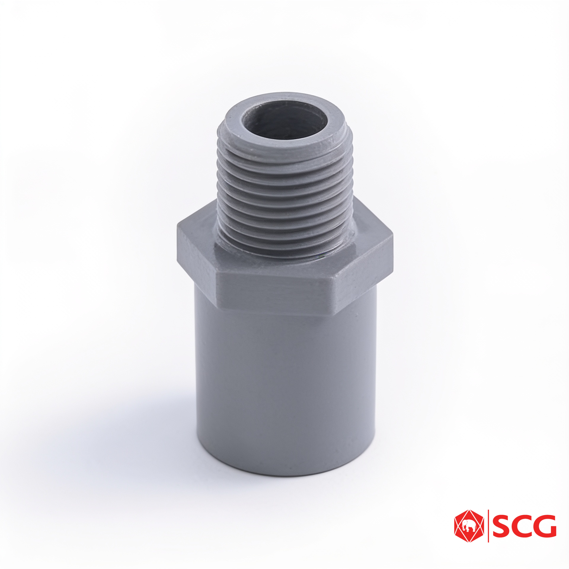 ข้อต่อตรงเกลียวนอก PVC สีเทา ท่อเกษตร SCG