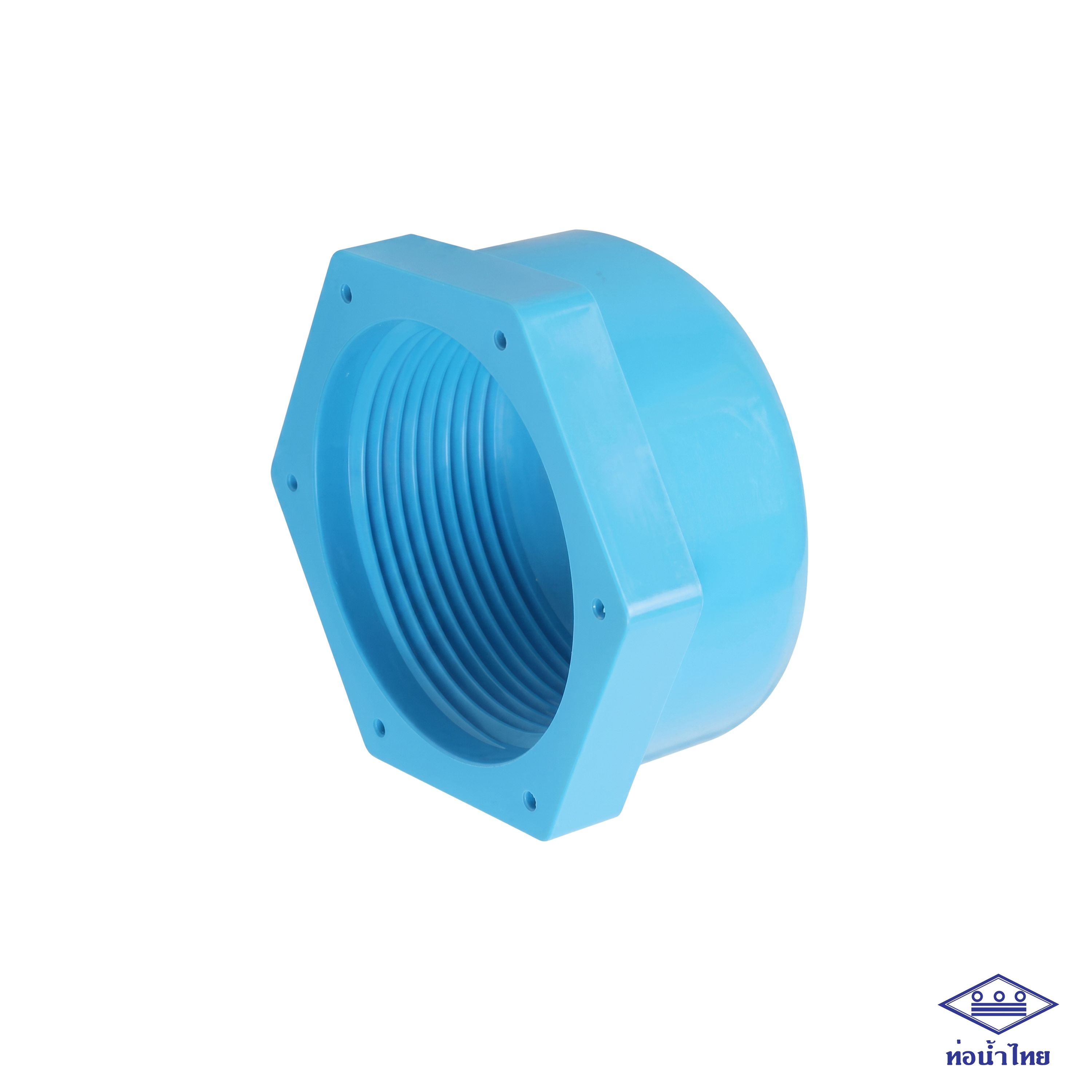 ฝาครอบเกลียว หนา PVC ฟ้า ท่อน้ำไทย