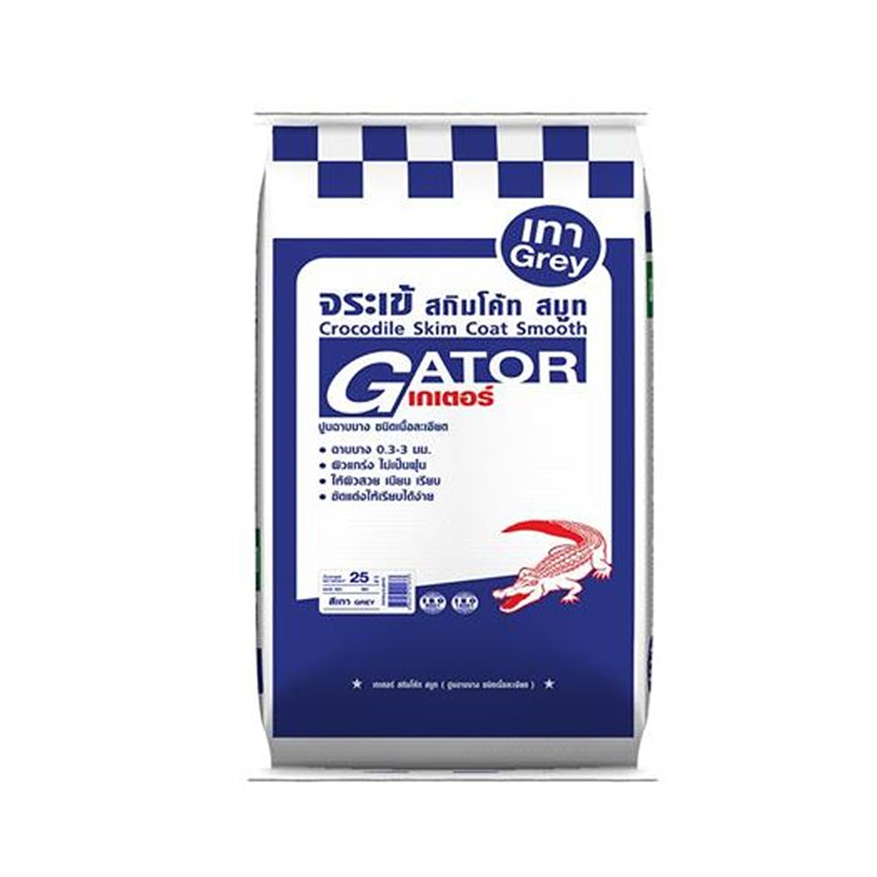 จระเข้สกิมโค้ท สมูท เกเตอร์25 kg. (ผงเทา)